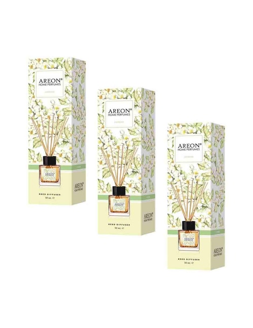 Difusor ambientador de varillas Areon 50 ml Aroma Jasmine pack3