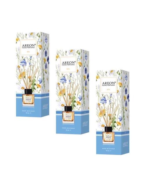 Difusor ambientador de varillas Areon 50ml Aroma Spa Pack 3