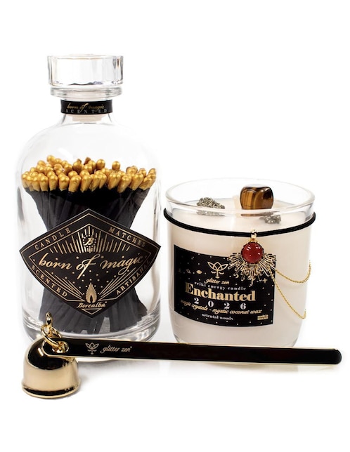 Kit de vela Glitter Zen Magic Youniverse 3 piezas aroma maderas finas