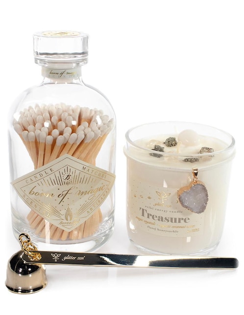 Kit de vela Glitter Zen Mystic Bundles 3 piezas aroma floral
