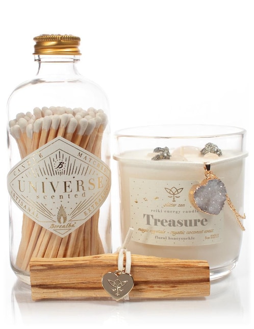 Kit de vela Glitter Zen Mystic Bundles 3 piezas aroma miel