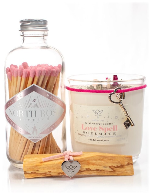 Kit de vela Glitter Zen Mystic Bundles 3 piezas aroma sándalo