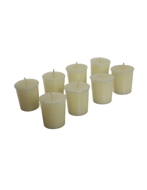 Haus Paquete De 8 Velas Votiva Flat Marfil