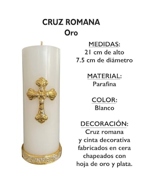 Vela cirio Engelis Candles Cruz Romana