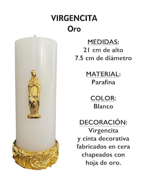 Vela cirio Engelis Candles Virgencita