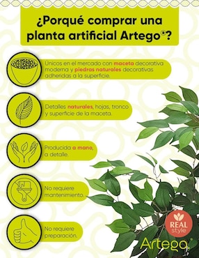 Ficus artificial Artego con maceta
