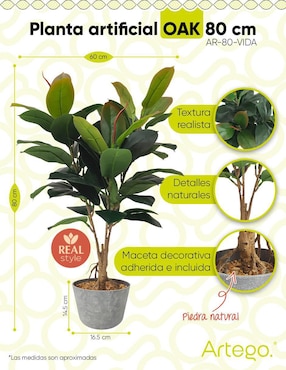 Ficus artificial Artego con maceta