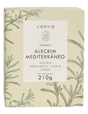 Vela aromática L'envie Alecrim Mediterrâneo aroma bergamota, jazmín y madera de cedro