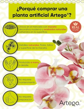 Orquídea artificial Artego con maceta
