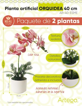 Orquídea artificial Artego con maceta