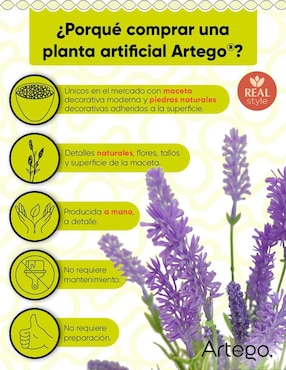 Lavanda artificial Artego con maceta