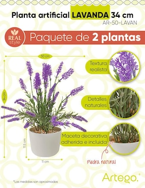 Lavanda artificial Artego con maceta