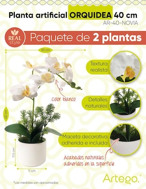 Orquídea artificial Artego con maceta