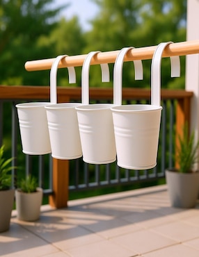 Set maceta Ideen galvanizadas  de acero inoxidable