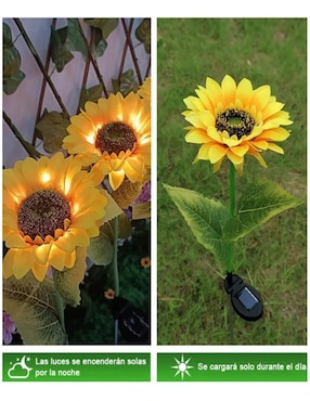 Lámpara Led CM-TOP Flor Girasol Solar LED para Jardín