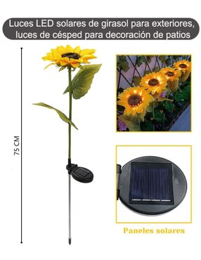 Lámpara Led CM-TOP Flor Girasol Solar LED para Jardín