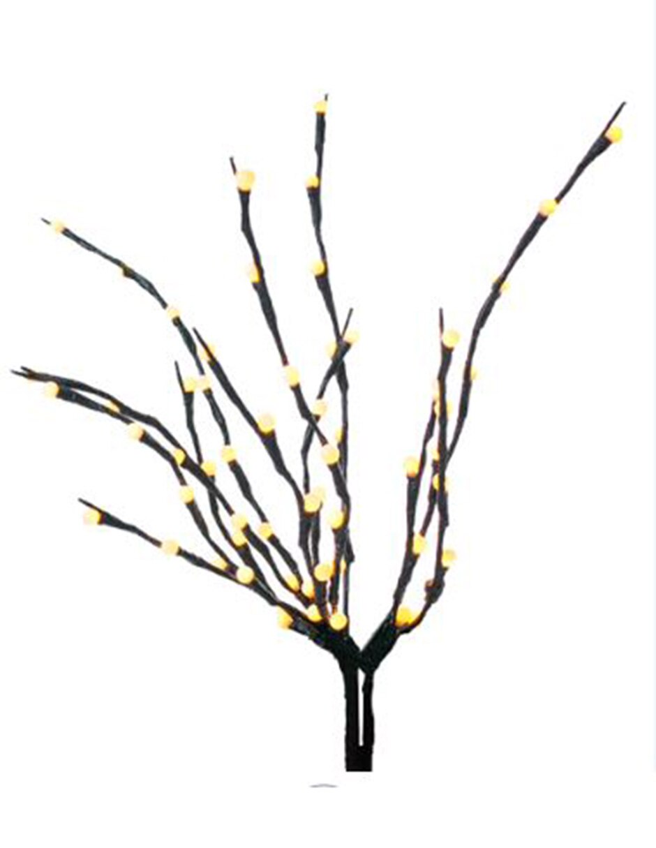 arbol con luz led running copos de nieve negro