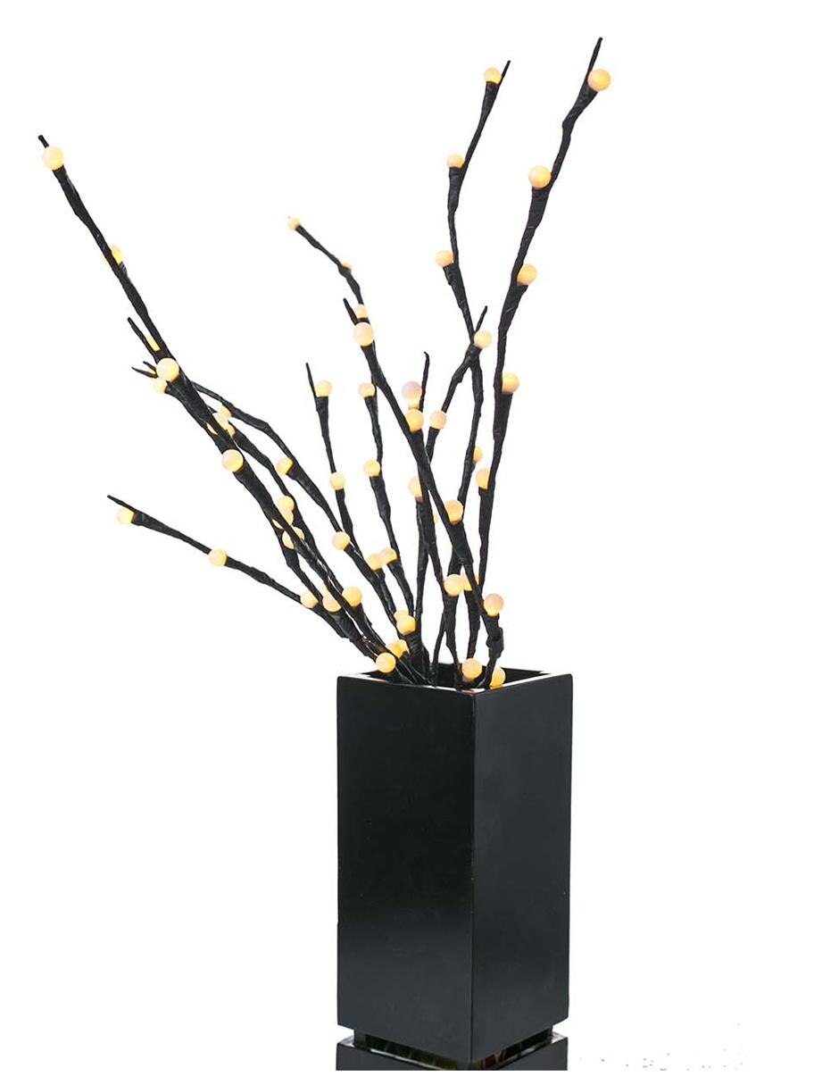 arbol con luz led running copos de nieve negro