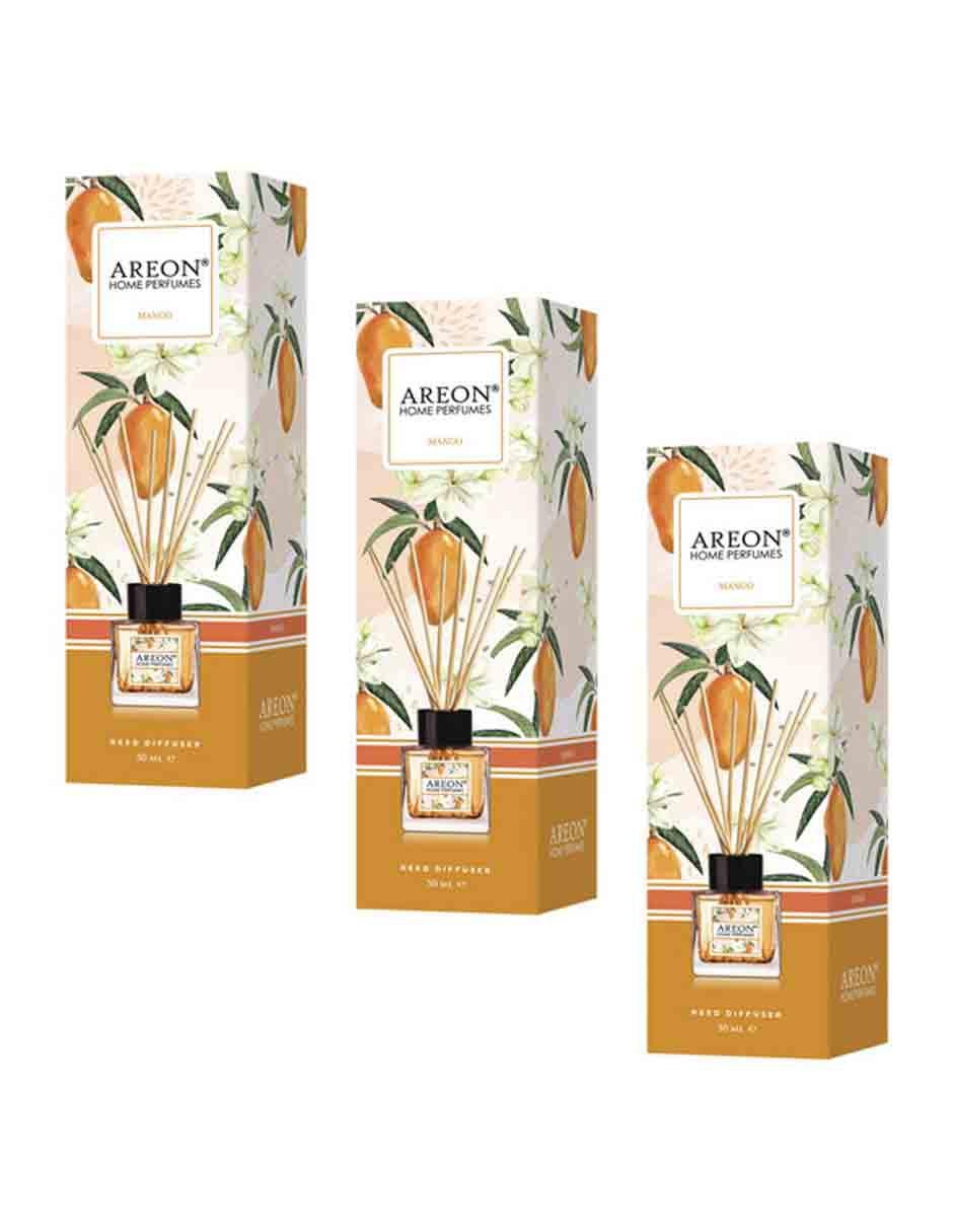 Difusor ambientador de varillas 50 ml Aroma Mango pack 3