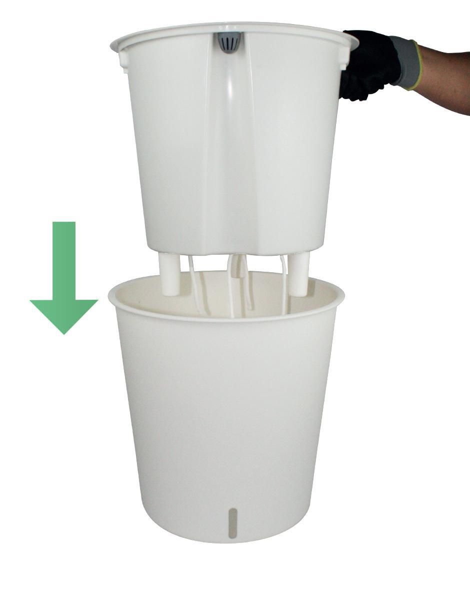 Maceta Maceta tejida grande (Cocula) de plástico con sistema automático de riego 3