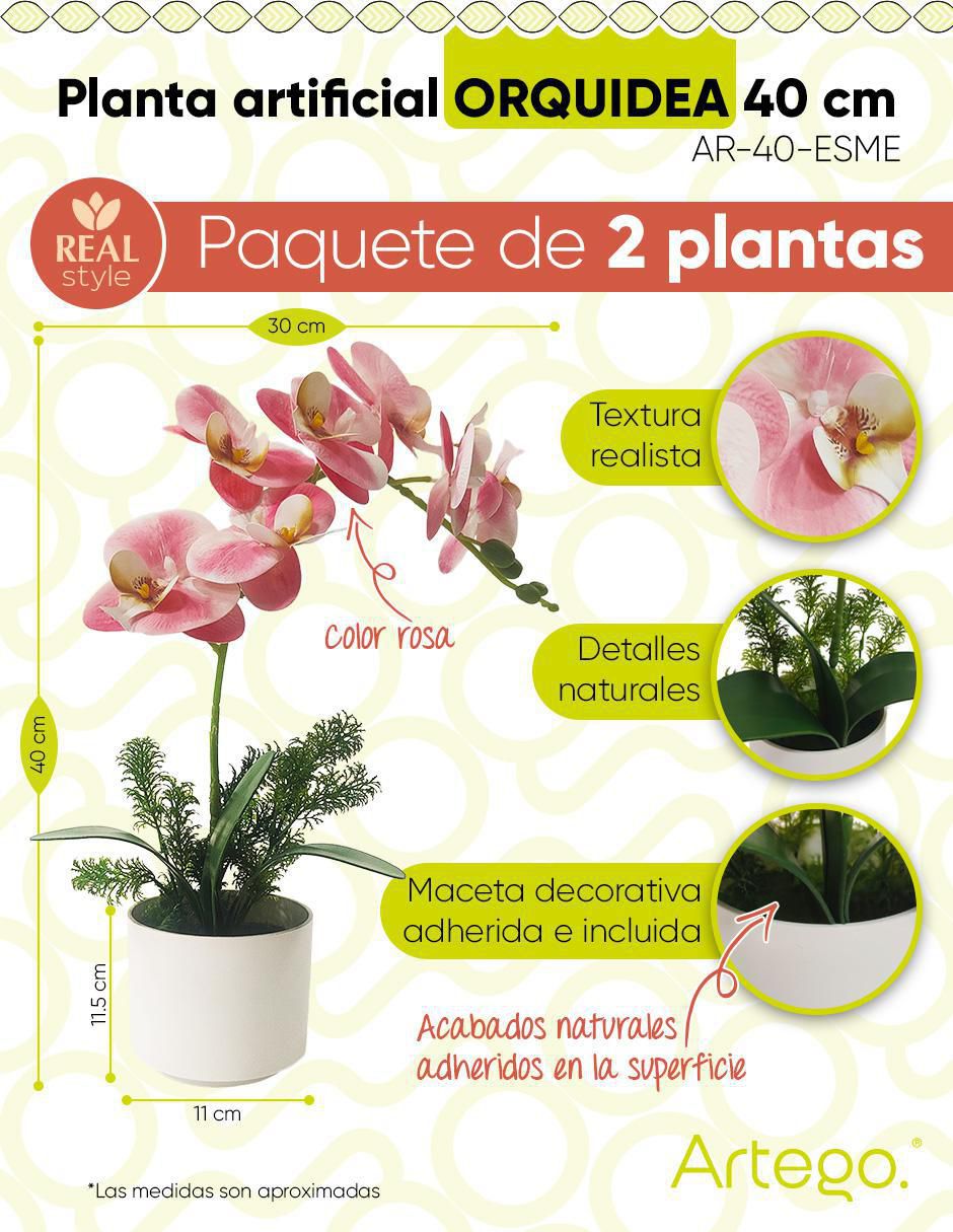 Orquídea artificial con maceta 9