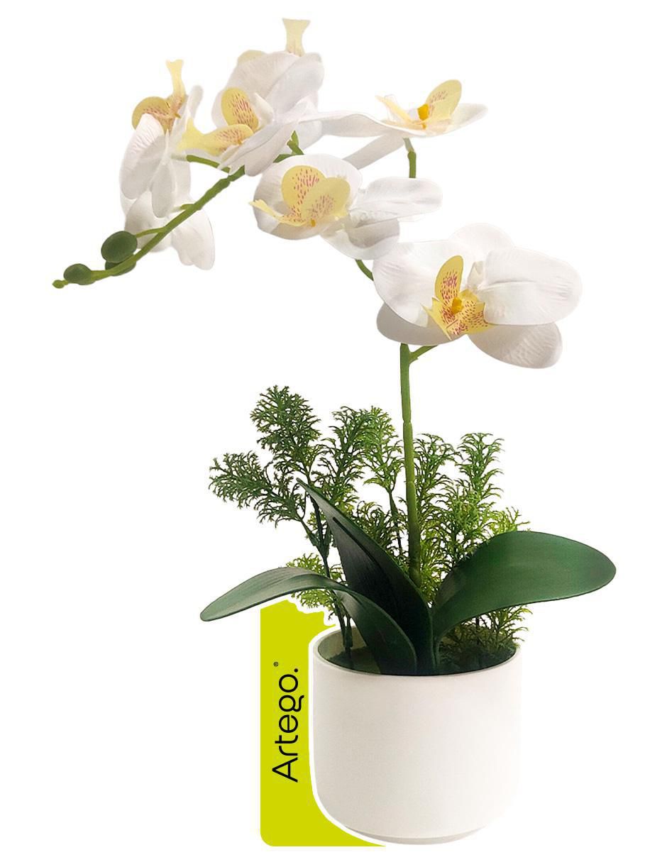 Orquídea artificial con maceta Orquídea artificial con maceta