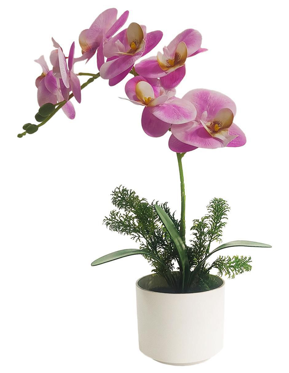 Orquídea artificial artego con maceta