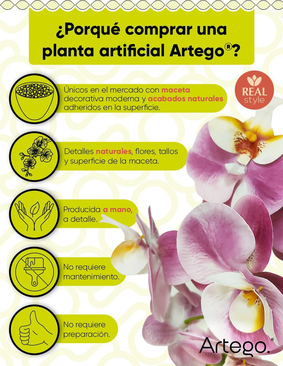 Orquídea artificial artego con maceta