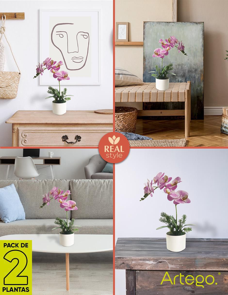 Orquídea artificial artego con maceta