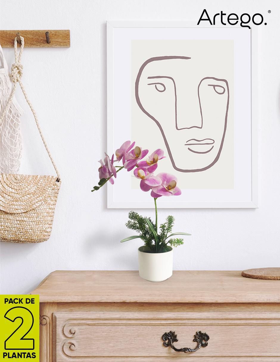 Orquídea artificial artego con maceta