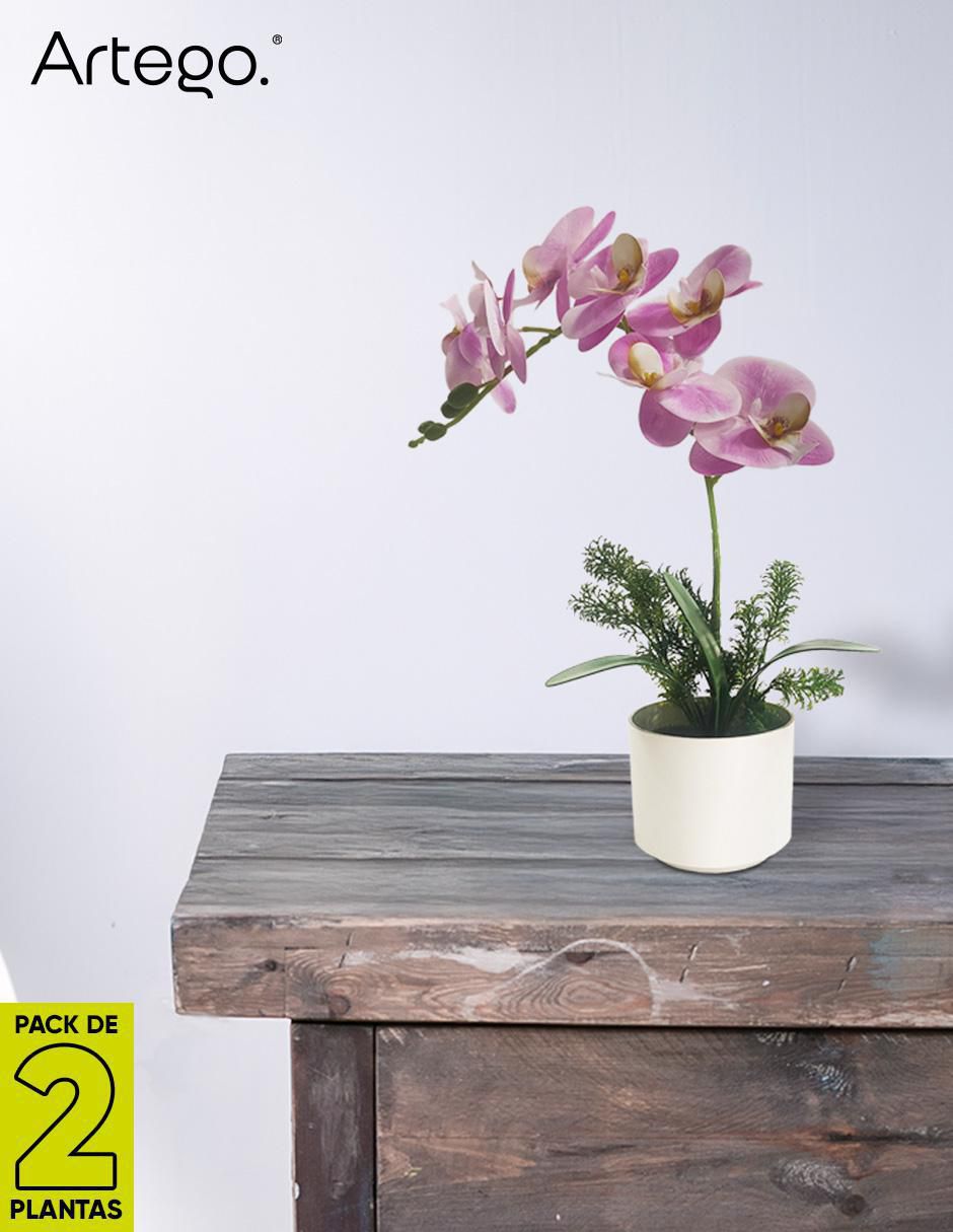 Orquídea artificial artego con maceta