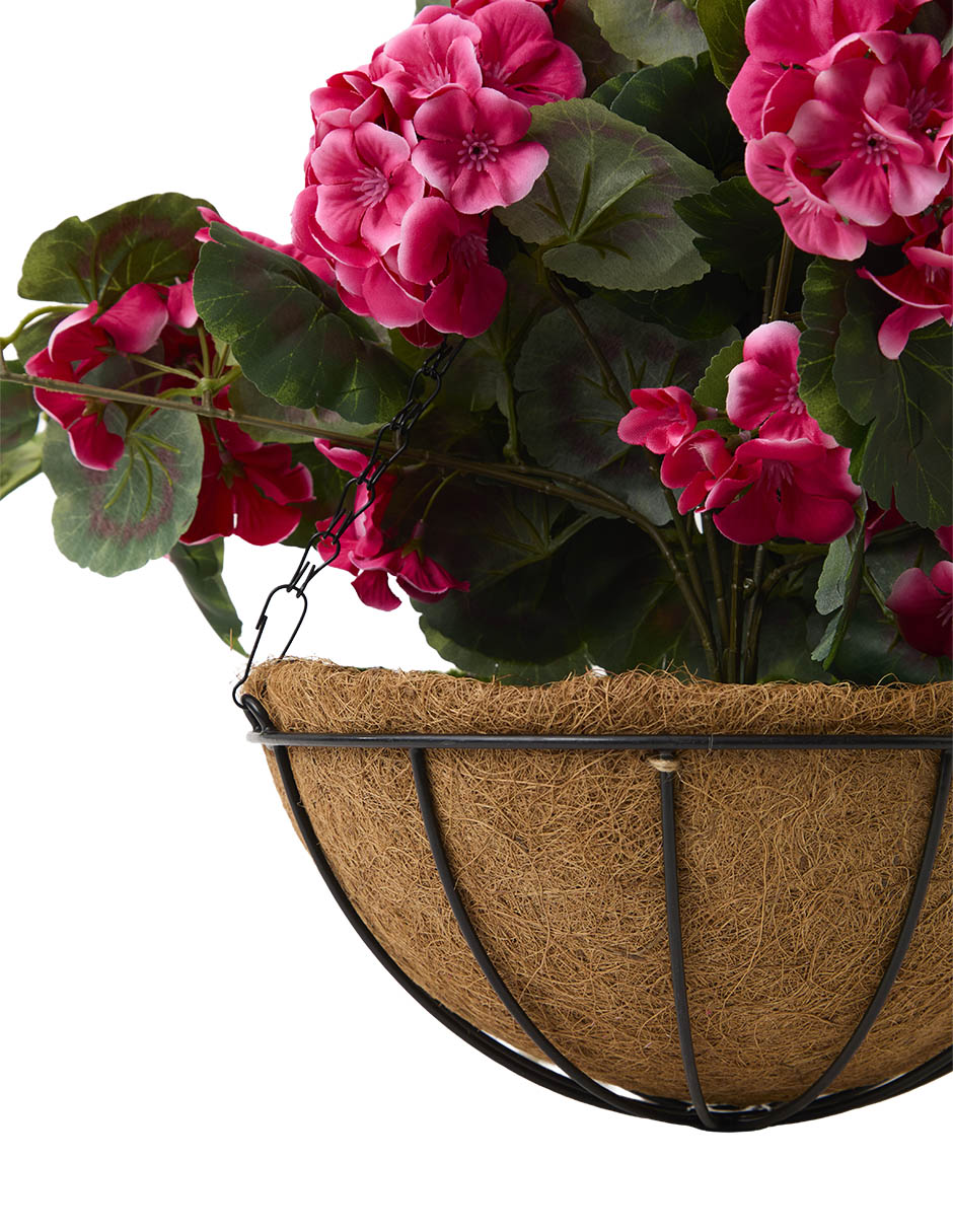 Planta colgante geranio artificial 3