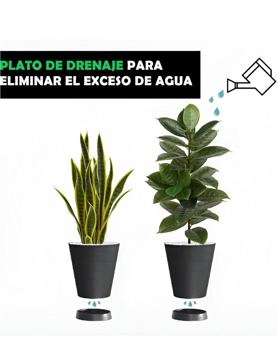 Set maceta de plástico con sistema automático de riego 2