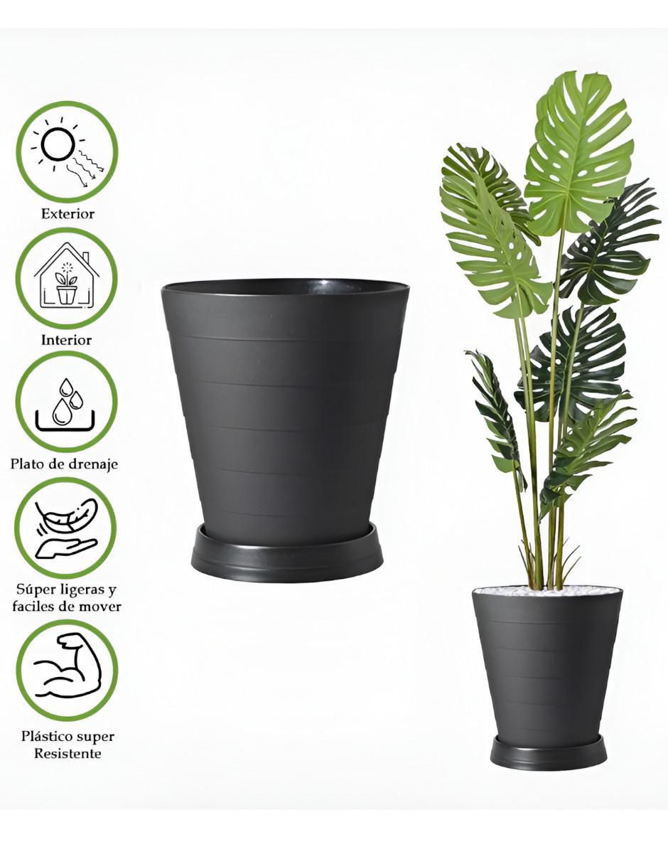 Set maceta de plástico con sistema automático de riego 3