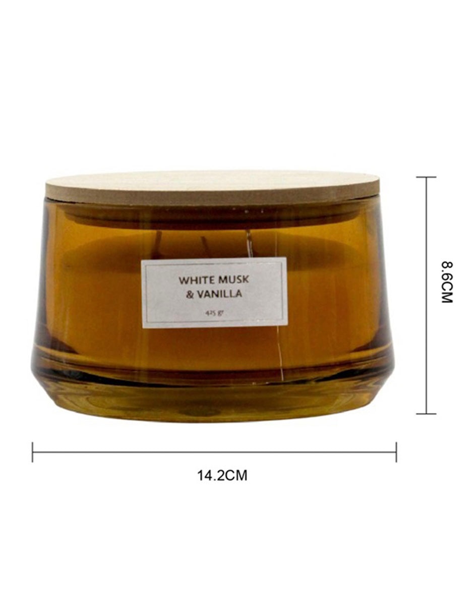 Vela aromática aroma almizcle blanco y vainilla 6