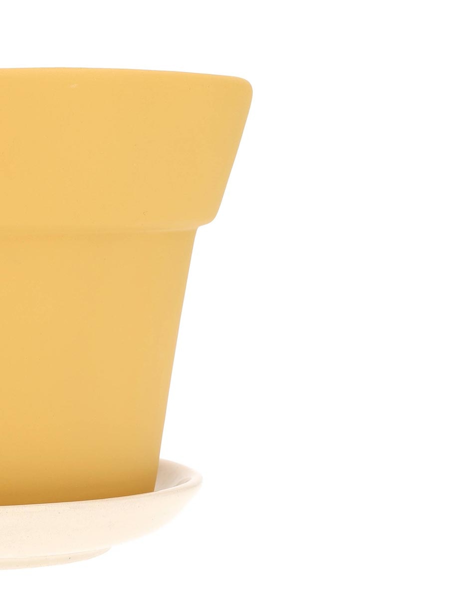 MACETA IRREGULAR CERÁMICA, G, AMARILLO
