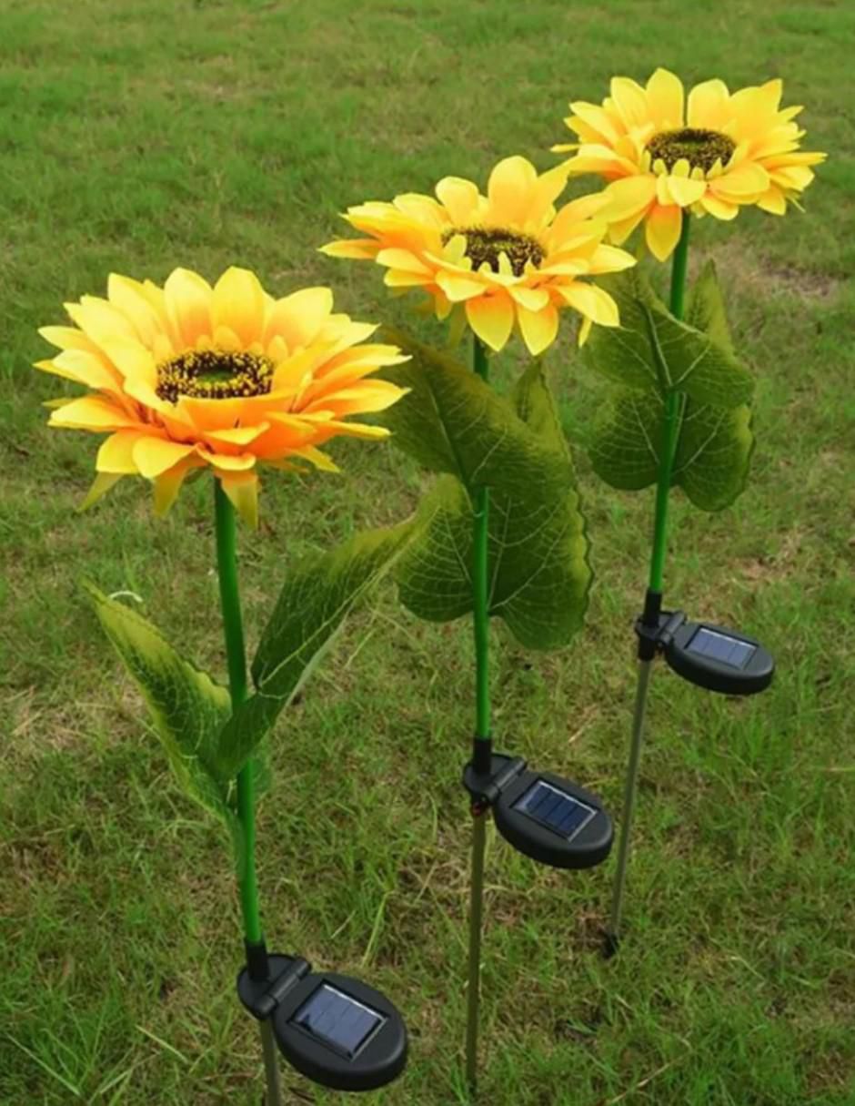 Lámpara Led Flor Girasol Solar LED para Jardín 5